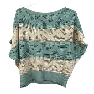 Jon & Anna New York Womens Raglan Sleeve Crochet Knit Top S/M